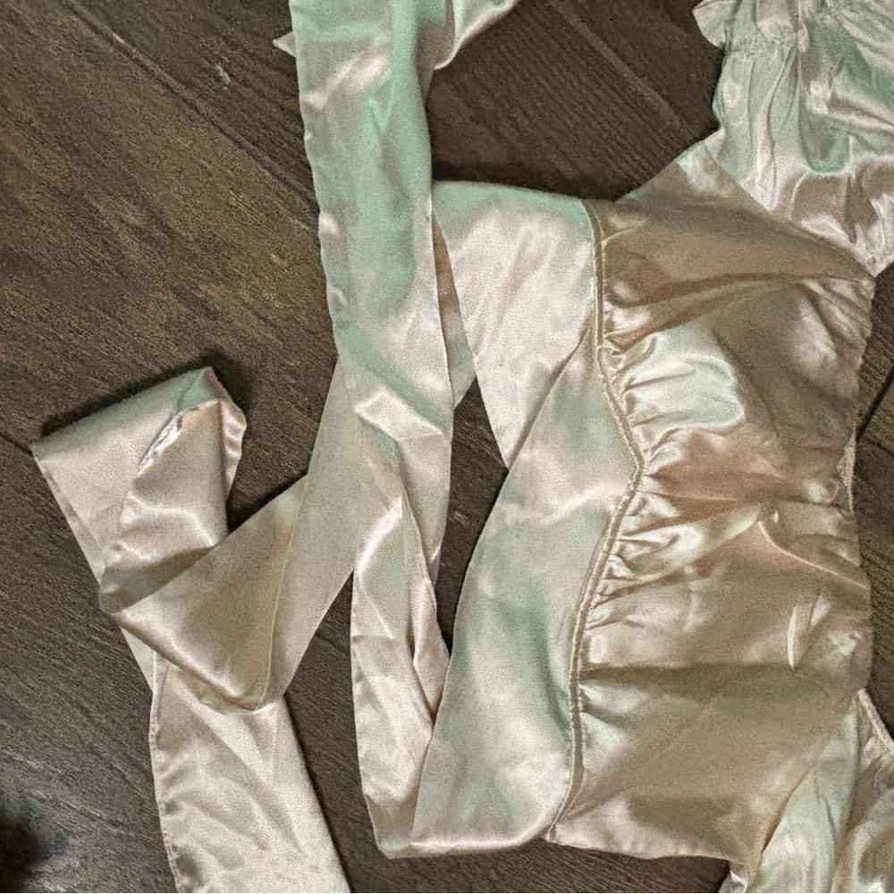 Satin Bustier Top in Champagne